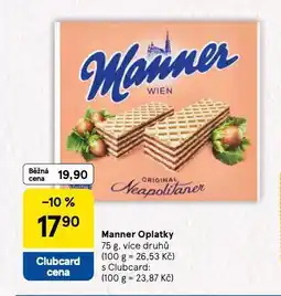 Tesco Manner oplatky nabídka