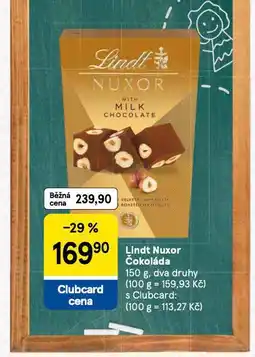 Tesco Lindt nuxor čokoláda nabídka