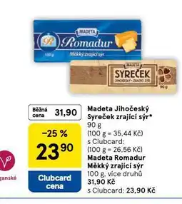 Tesco Madeta jihočeský syreček nabídka
