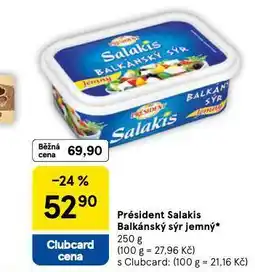 Tesco Président balkánský sýr nabídka