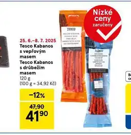 Tesco Kabanos s drůbežím masem nabídka