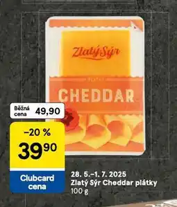 Tesco Zlatý sýr cheddar nabídka