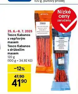 Tesco Kabanos s vepřovým masem nabídka