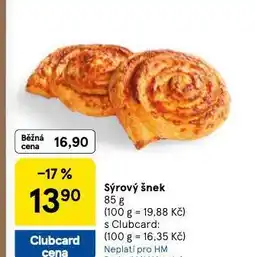 Tesco Sýrový šnek nabídka