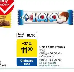 Tesco Orion koko tyčinka nabídka