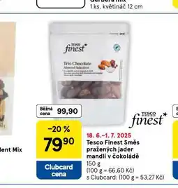 Tesco Směs pražených jader mandlí v čokoládě nabídka