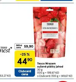 Tesco Mrazem sušené plátky jahod nabídka