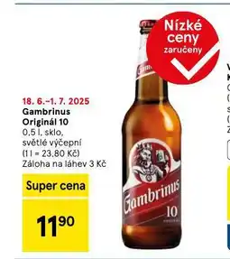 Tesco Pivo gambrinus nabídka