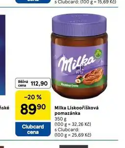 Tesco Milka lískooříšková pomazánka nabídka