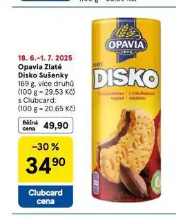 Tesco Opavia zlaté disko sušenky nabídka