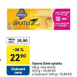 Tesco Opavia zlaté oplatky nabídka