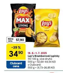 Tesco Lay's chipsy nabídka