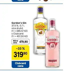 Tesco Gordon's gin nabídka