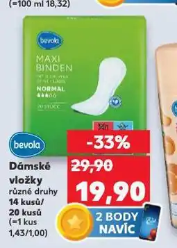 Kaufland Bevola dámské vložky nabídka