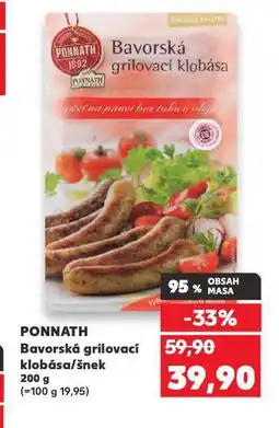 Kaufland Bavorská grilovací klobása / šnek nabídka