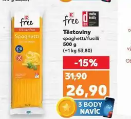 Kaufland Free těstoviny nabídka