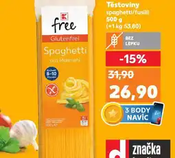 Kaufland Free těstoviny nabídka