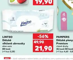 Kaufland Linteo baby dětské vlhčené ubrousky nabídka