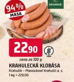 Trefa Krahulecká klobása nabídka