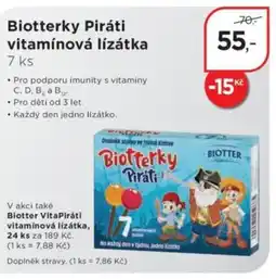 Magistra lékárny Biotterky Piráti vitamínová lízátka nabídka