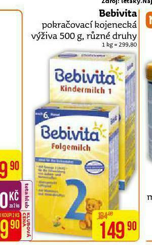 Teta Bebivita pokračovací kojenecká výživa nabídka