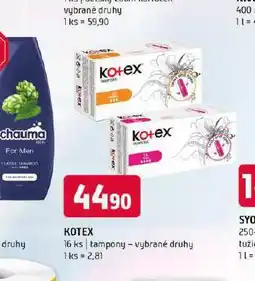 Terno Kotex dámské tampony nabídka