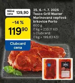 Tesco Tesco Grill Master Marinovaná vepřová krkovice Porto nabídka