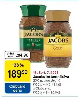 Tesco JACOBS instantní káva nabídka
