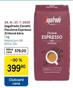 Tesco Segafredo Zanetti Passione Espresso Zrnková káva nabídka