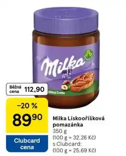 Tesco Milka lískooříšková pomazánka nabídka
