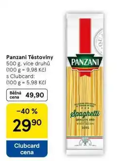 Tesco Panzani Těstoviny nabídka
