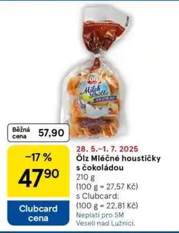 Tesco Ölz Mléčné houstičky s čokoládou nabídka