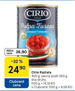 Tesco Cirio Rajčata nabídka