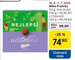 Tesco Milka pralinky nabídka
