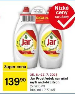 Tesco Jar Prostředek na ruční mytí nádobí citron nabídka