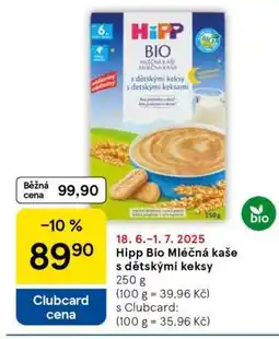 Tesco Hipp Bio Mléčná kaše s dětskými keksy nabídka