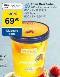 Tesco Prima Mrož sorbet nabídka