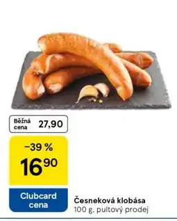 Tesco Česneková klobása nabídka