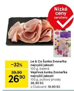 Tesco Le & Co Šunka Zvonařka nejvyšší jakosti nabídka