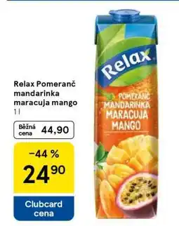 Tesco RELAX pomeranč-mandarinka-maracuja- mango nabídka