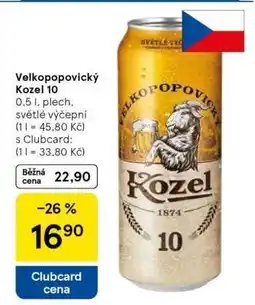 Tesco Velkopopovický Kozel 10 nabídka