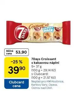 Tesco 7Days Croissant s kakaovou náplní nabídka