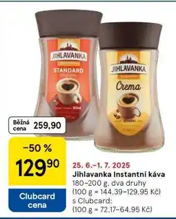 Tesco JIHLAVANKA instantní káva nabídka