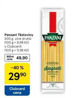 Tesco Panzani Těstoviny nabídka