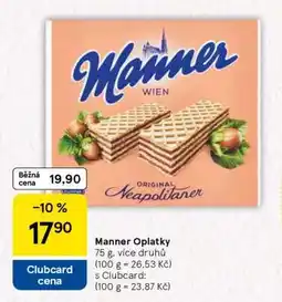 Tesco Manner oplatky nabídka