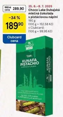 Tesco Choco Lake Dubajská mléčná čokoláda s pistáciovou náplní nabídka