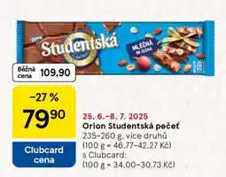 Tesco Orion Studentská pečeť nabídka