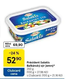 Tesco Président Salakis Balkánský sýr jemný nabídka