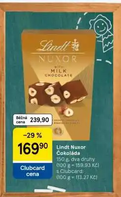 Tesco LINDT NUXOR čokoláda nabídka