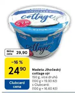 Tesco Madeta Jihočeský cottage sýr nabídka